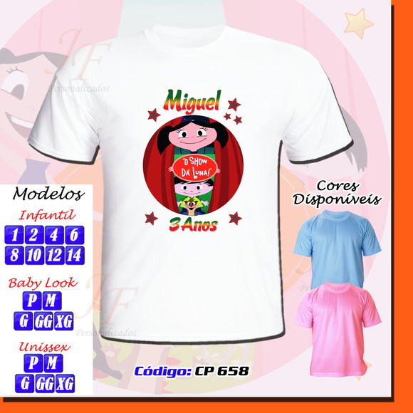 Camiseta Show da Luna Personalizada