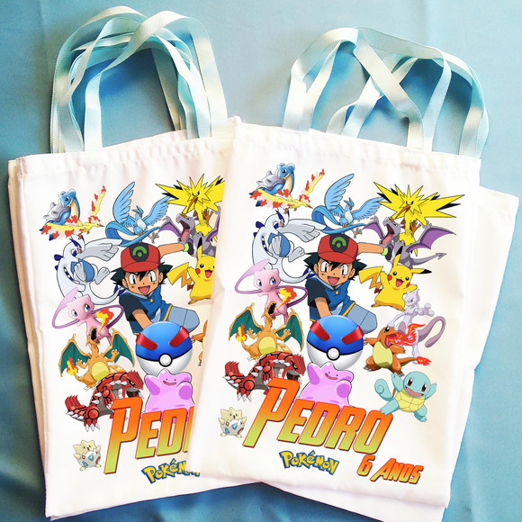 Bolsinha Ecobag Sacolinha Personalizada Pokemon
