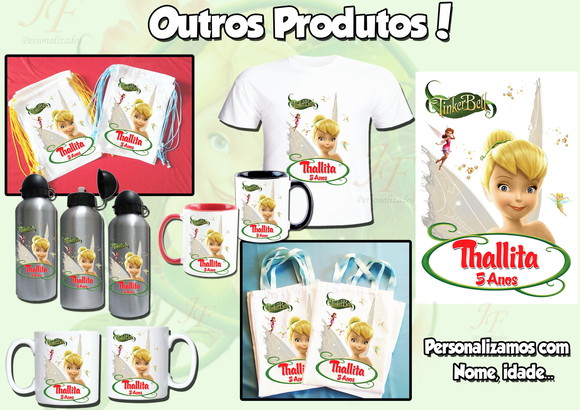 01 Camiseta Personalizada Tinker Bell Sininho - Imagem 5