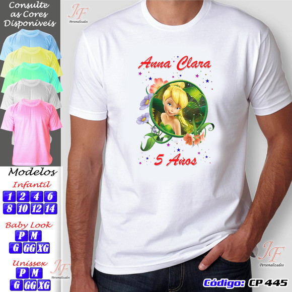 01 Camiseta Personalizada Tinker Bell Sininho - Imagem 2
