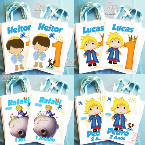 Bolsinha Sacolinha Ecobag Pequeno Príncipe Personalizada