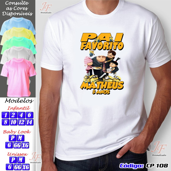 01 Camiseta Personalizada Meu Malvado Favorito