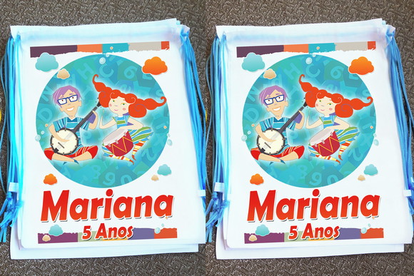 Mochilinha Ecobag Sacochila Personalizada Palavra Cantada - Imagem 3
