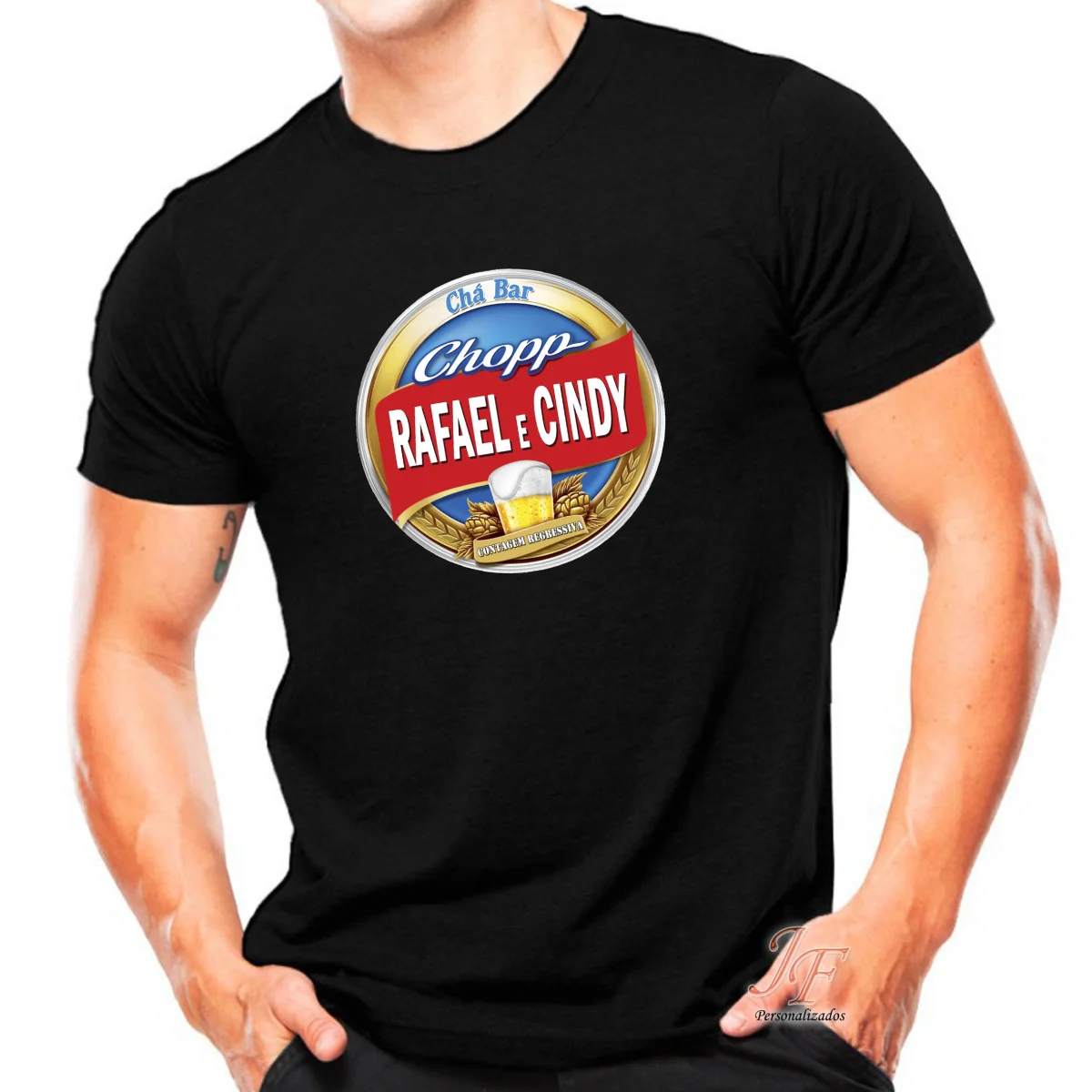 Camiseta New Game Personalizada | 02 Unidades | Camisa Noivado Save the Date Chá Bar | 100% Algodão - Imagem 2