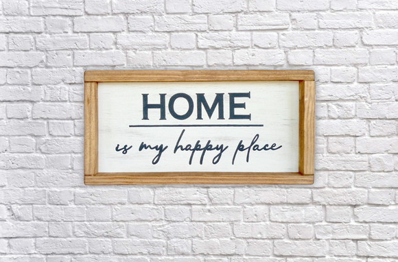 Quadro Rústico Pintado Madeira Decoração Happy Home Farmhous