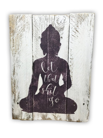 Placa Decorativa Ripas Madeira Buda Meditação Yoga - Imagem 4