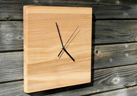 Relógio Parede Madeira Minimalista Quadrado Escandinavo Adne