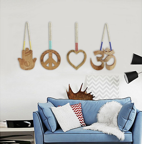 Om Colar de Parede Madeira Decoração Rústica Boho Chic Farm