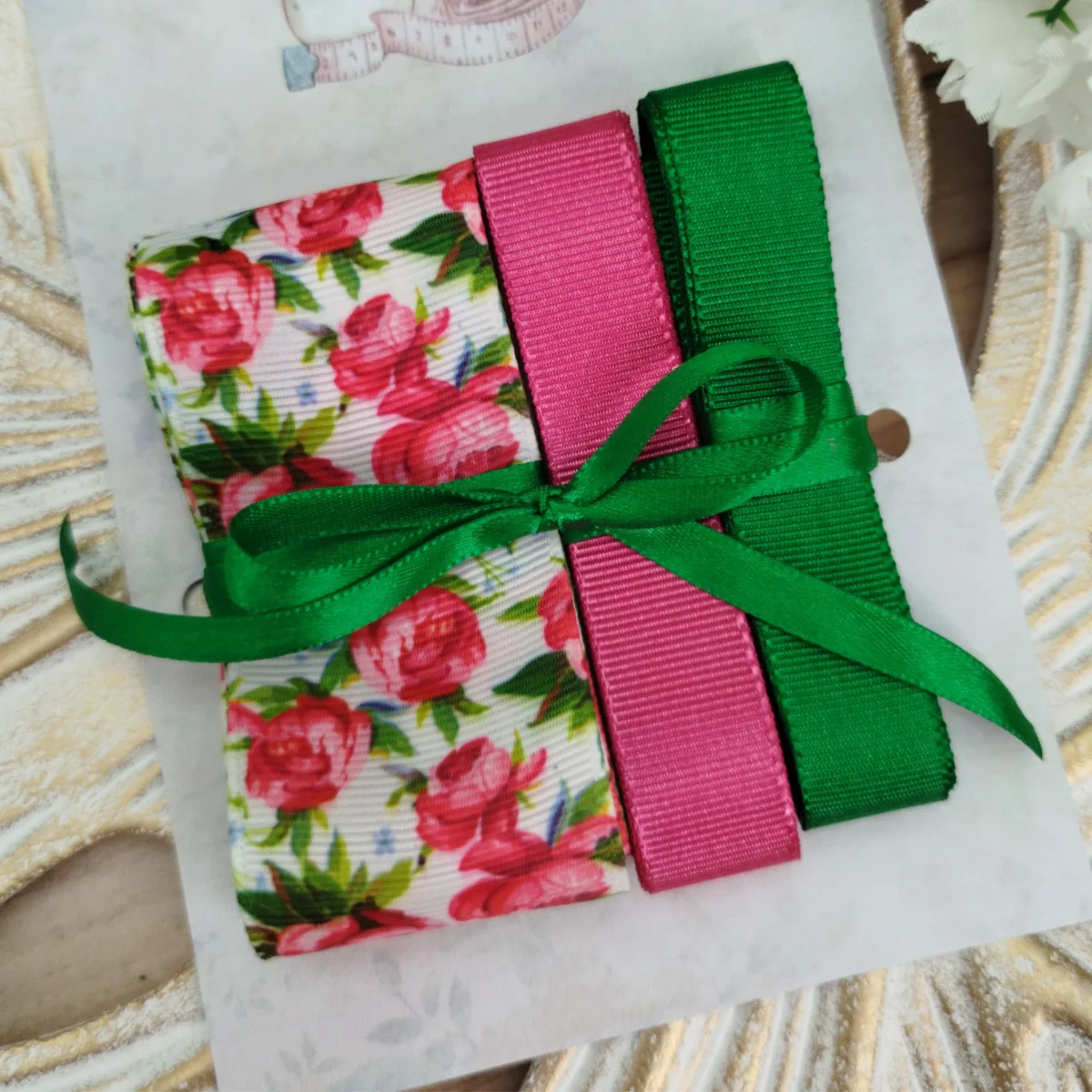 Kit de Fitas de gorgurão coordenadas tema floral