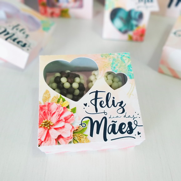 Caixa para 4 Brigadeiros Dia das Mães