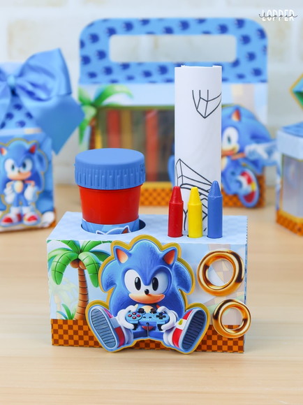 Kit Bolha de Sabão e Giz de Cera Sonic