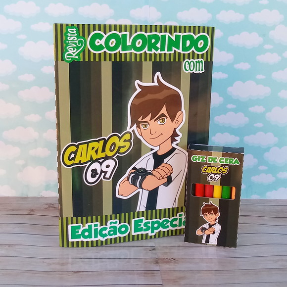 Kit para Colorir com Giz de Cera Ben 10