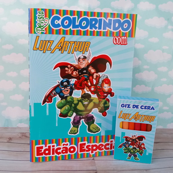 Kit para Colorir com Giz de Cera os Vingadores