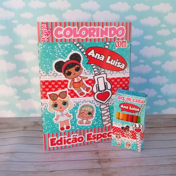 Kit para Colorir com Giz de Cera Lol