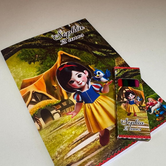 Kit para Colorir com Giz de Cera Branca de Neve