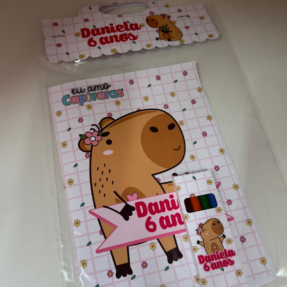 Livrinho para Colorir com Giz de Cera Capivara