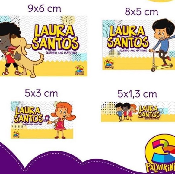 Etiquetas Escolares Personalizadas 3 Palavrinhas