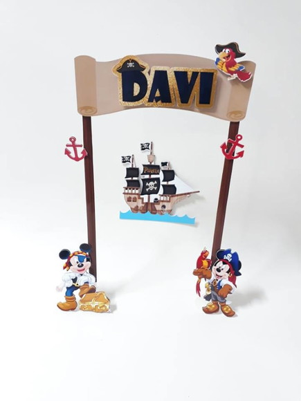 Topo de Bolo do Mickey Pirata