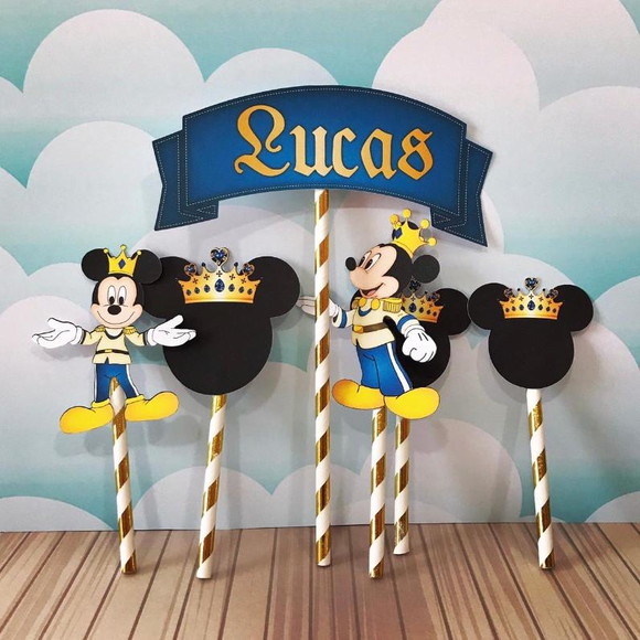 Topo de Bolo Mickey Realeza