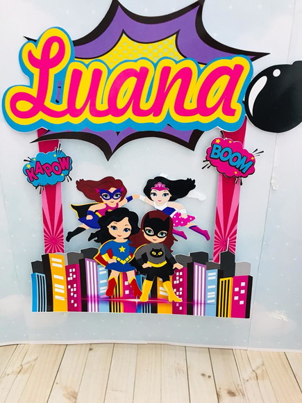 Topo de Bolo Super Heroinas