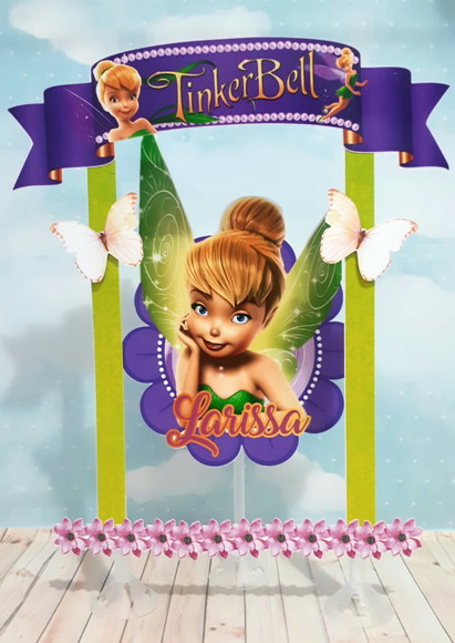 Topo de Bolo Tinker Bell Sininho