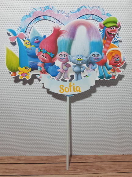 Topo de Bolo Trolls