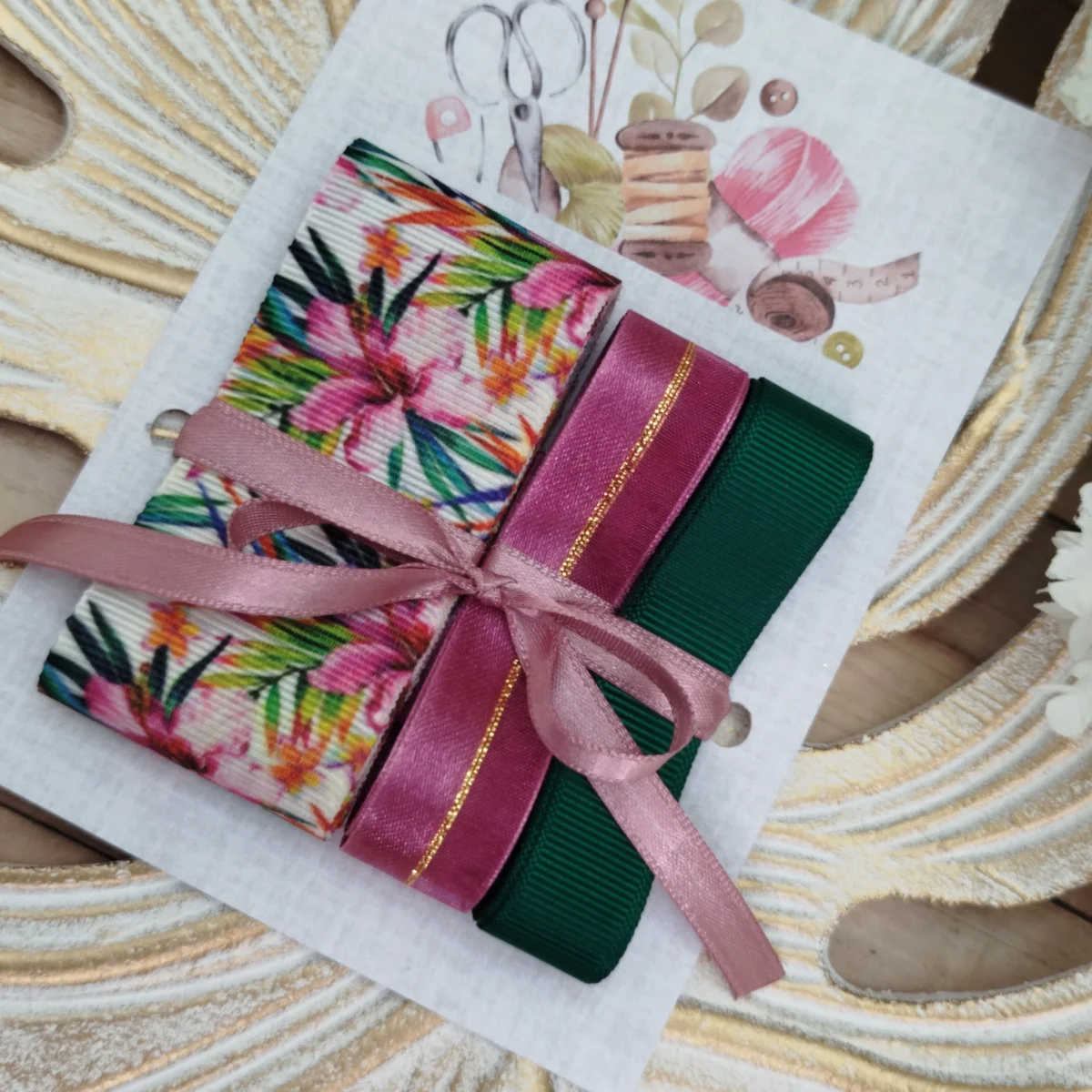 Kit de 3 Fitas de Gorgurão Coordenadas Tropical Luxo - Imagem 2
