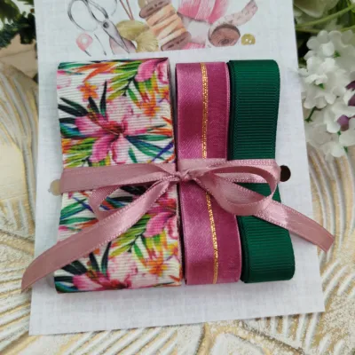 Kit de 3 Fitas de Gorgurão Coordenadas Tropical Luxo