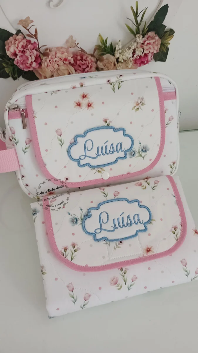 Necessaire Porta fraldas com trocador (removível)