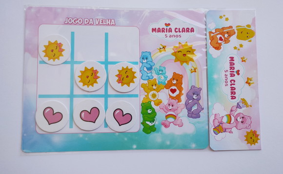 Ursinhos Carinhosos Jogo da Velha Personalizado Lembrancinha