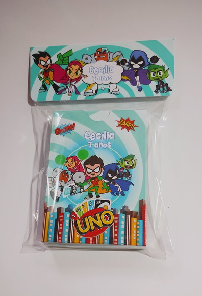 Jogo de Cartas Jovens Titãs Estilo Uno Infantil Lembrancinha