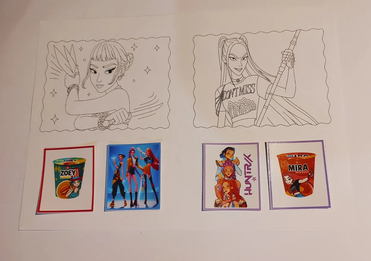 Guerreiras do Kpop Álbum de Figurinhas Desenhos atividade Colorir personalizado Huntrix 40 unidades - Imagem 6