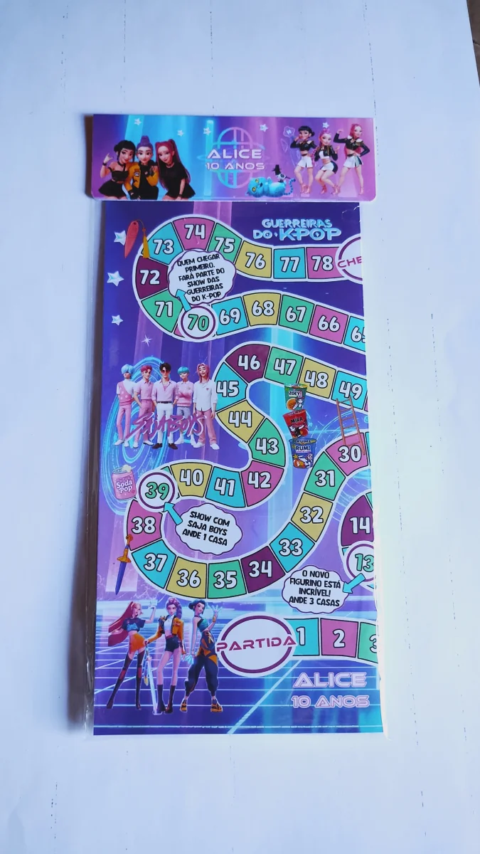 Guerreiras do Kpop Huntrix personalizado Jogo de Tabuleiro Trilha Lembrancinhas 20 unidades - Imagem 6