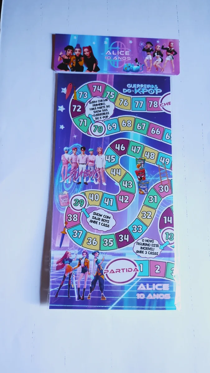 Guerreiras do Kpop Huntrix Jogo de Tabuleiro personalizado Lembrancinha de festa 20 unidades - Imagem 7
