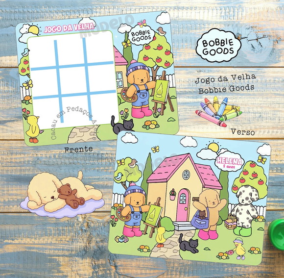 Lembrancinha Bobbie Goods Jogo da Velha Personalizado