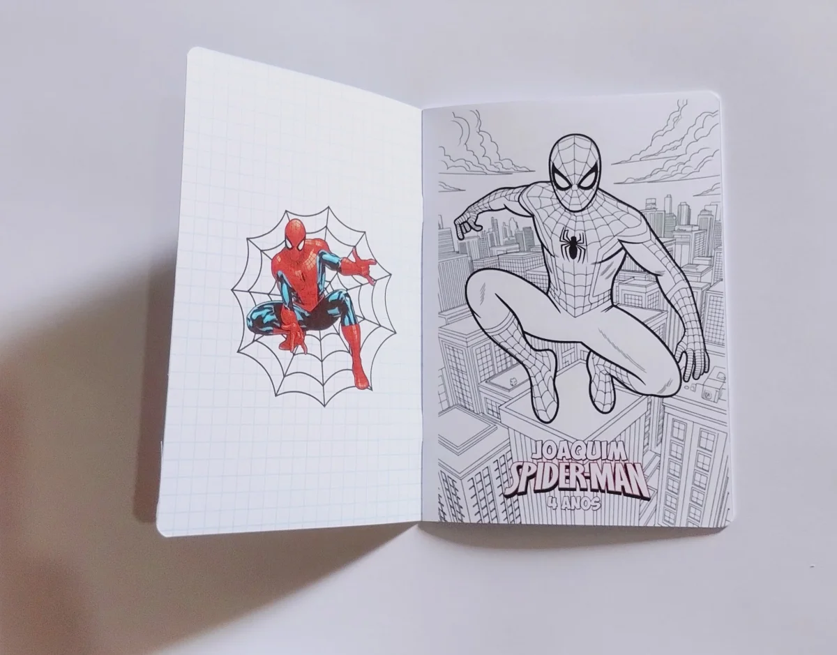 Homem Aranha Spiderman Álbum de Figurinhas desenhos atividades adesivos lembrancinha 20 unidades - Imagem 8