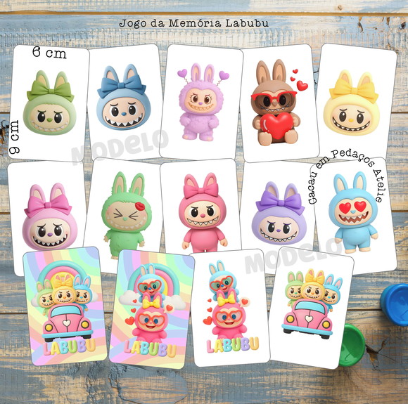 Jogo da Memória Labubu Bobbie Goods Lembrancinha Aniversário