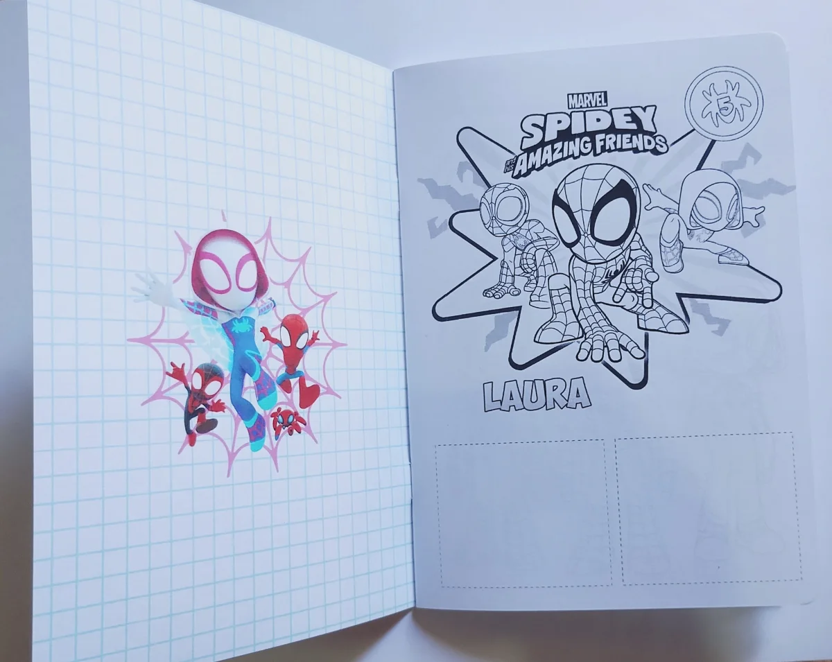 Spidey e Amigos Aranha Fantasma Álbum de Figurinhas e Desenhos de Colorir + atividades 20 unidades - Imagem 8