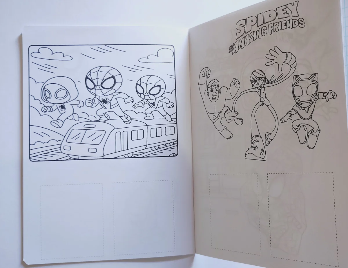 Spidey e Amigos Álbum de Figurinhas Colorir + atividades + adesivos lembrancinha 20 unidades - Imagem 6