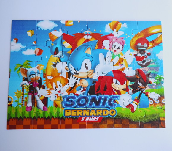 Quebra Cabeça Sonic 20x30cm Lembrancinha Infantil Brinde