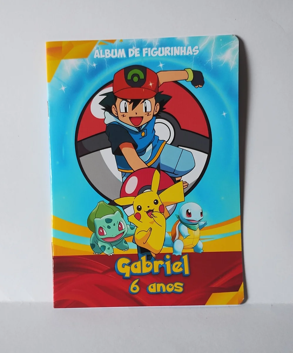 Pokémon Álbum de Figurinhas com Desenhos de Colorir atividades lembrancinha 20 unidades - Imagem 1