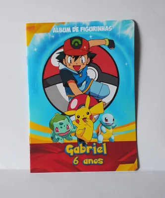 Pokémon Álbum de Figurinhas  com Desenhos de Colorir atividades lembrancinha 20 unidades
