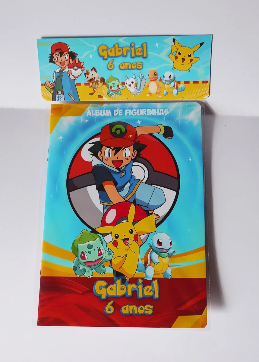 Pokémon Álbum de Figurinhas com Desenhos de Colorir atividades lembrancinha 20 unidades - Imagem 2