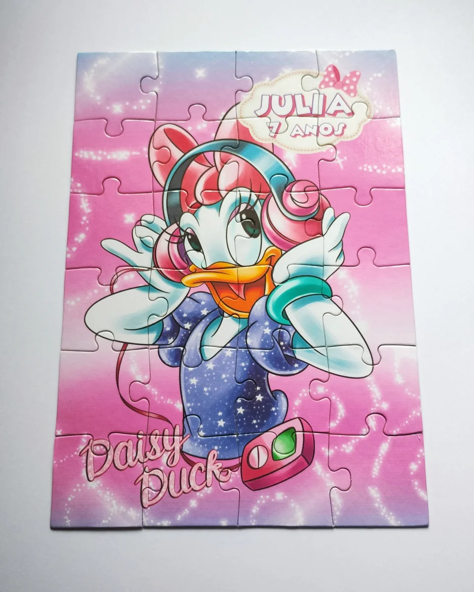 Margarida Minnie Quebra Cabeça personalizado 20x30 cm Lembrancinha Festa Infantil 20 unidades - Imagem 1