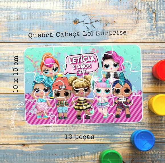 Quebra Cabeça Lol Surprise 10x15cm Lembrancinha Aniversário
