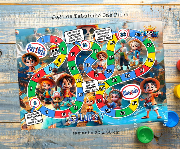 Jogo de Tabuleiro Trilha One Piece Lembrancinhas