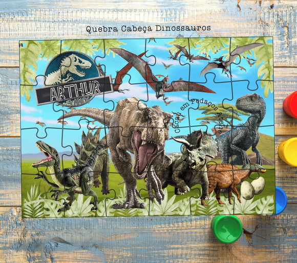 Quebra Cabeças 24 Peças Parque dos Dinossauros Lembrancinha