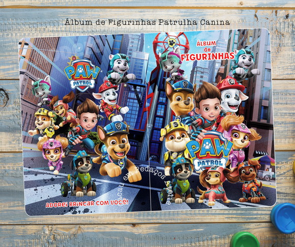 20 Álbum de Figurinhas e Desenhos de Colorir Patrulha Canina