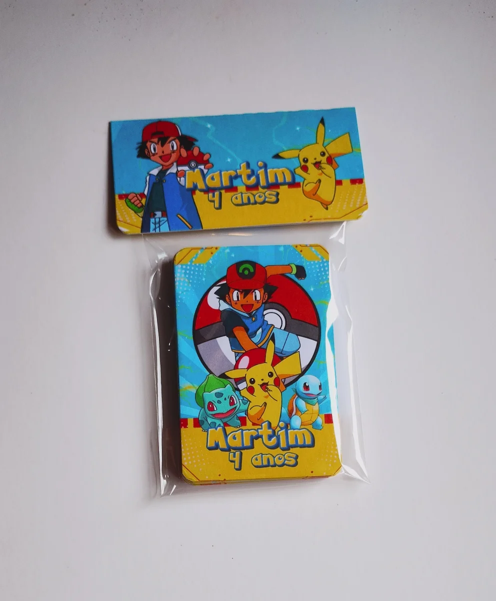 Pokémon  Pikachu Jogo da Memória Personalizado lembrancinha infantil festa 20 unidades - Imagem 3