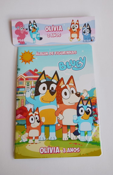 Álbum de Figurinhas com Desenhos para Colorir Bluey